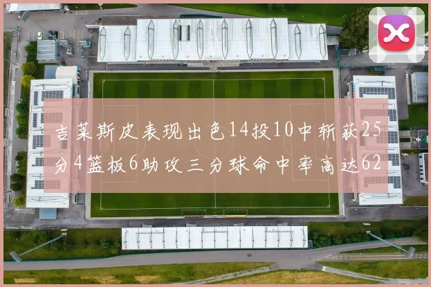 吉莱斯皮表现出色14投10中斩获25分4篮板6助攻三分球命中率高达625